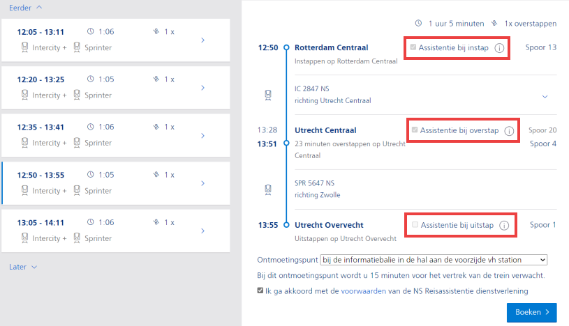 ns reisassistentie boeken